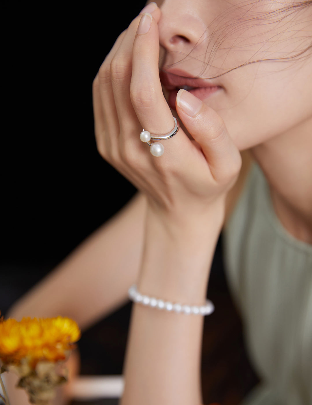 Silver Pearl Ring