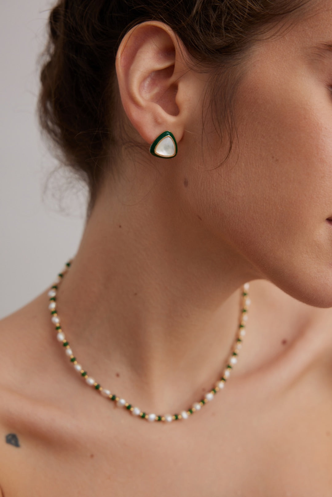 Green Glazed Earring