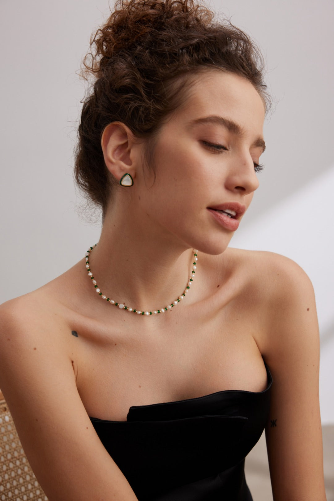 Green Glazed Earring