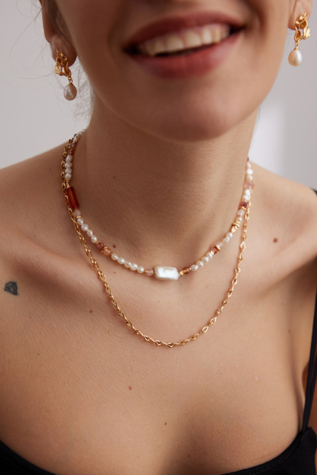 Strawberry Crystal Baroque Necklace