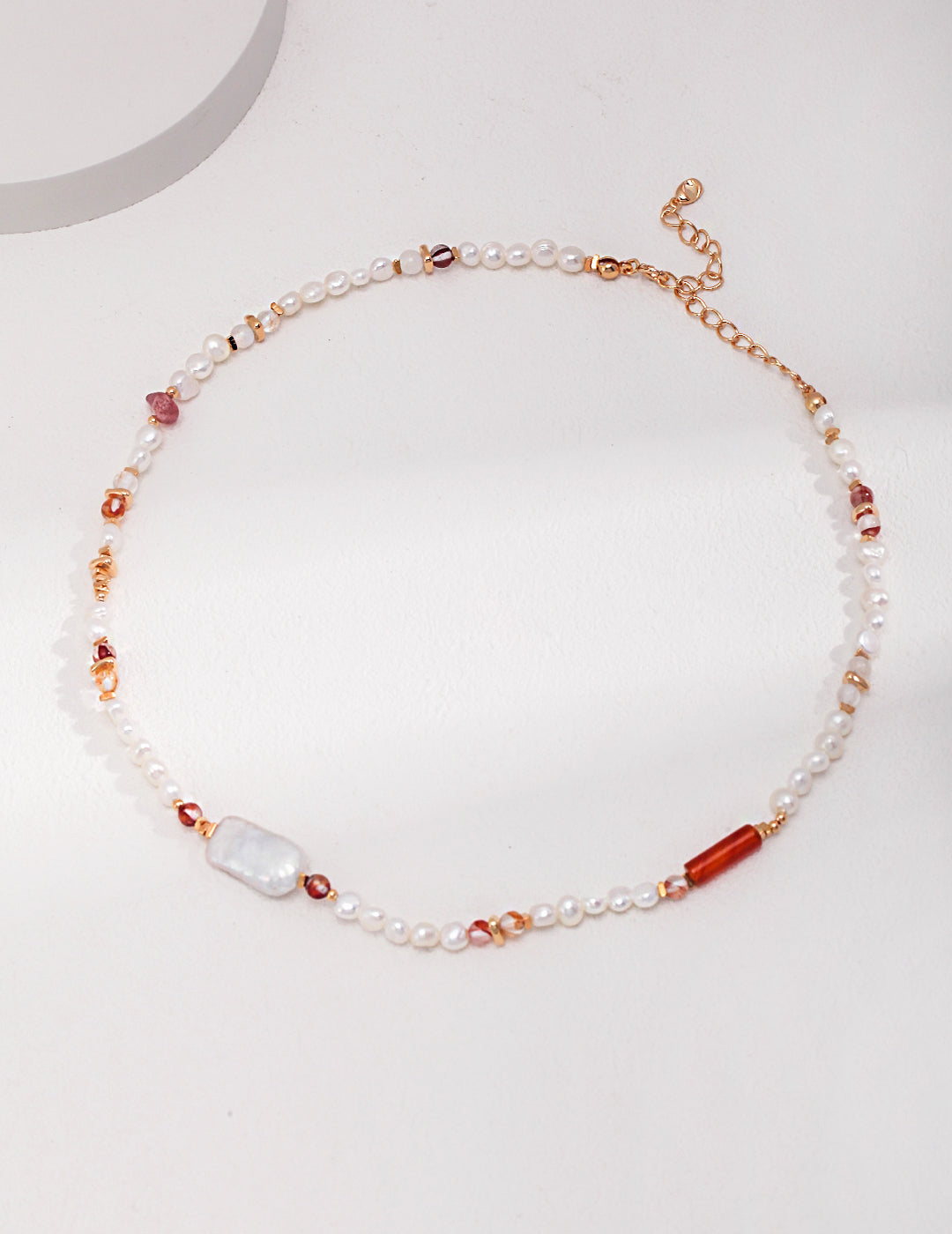 Strawberry Crystal Baroque Necklace