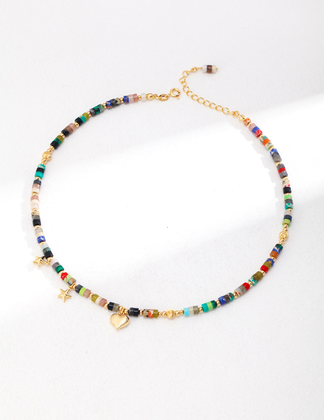 Colorful Stone Silver Necklace