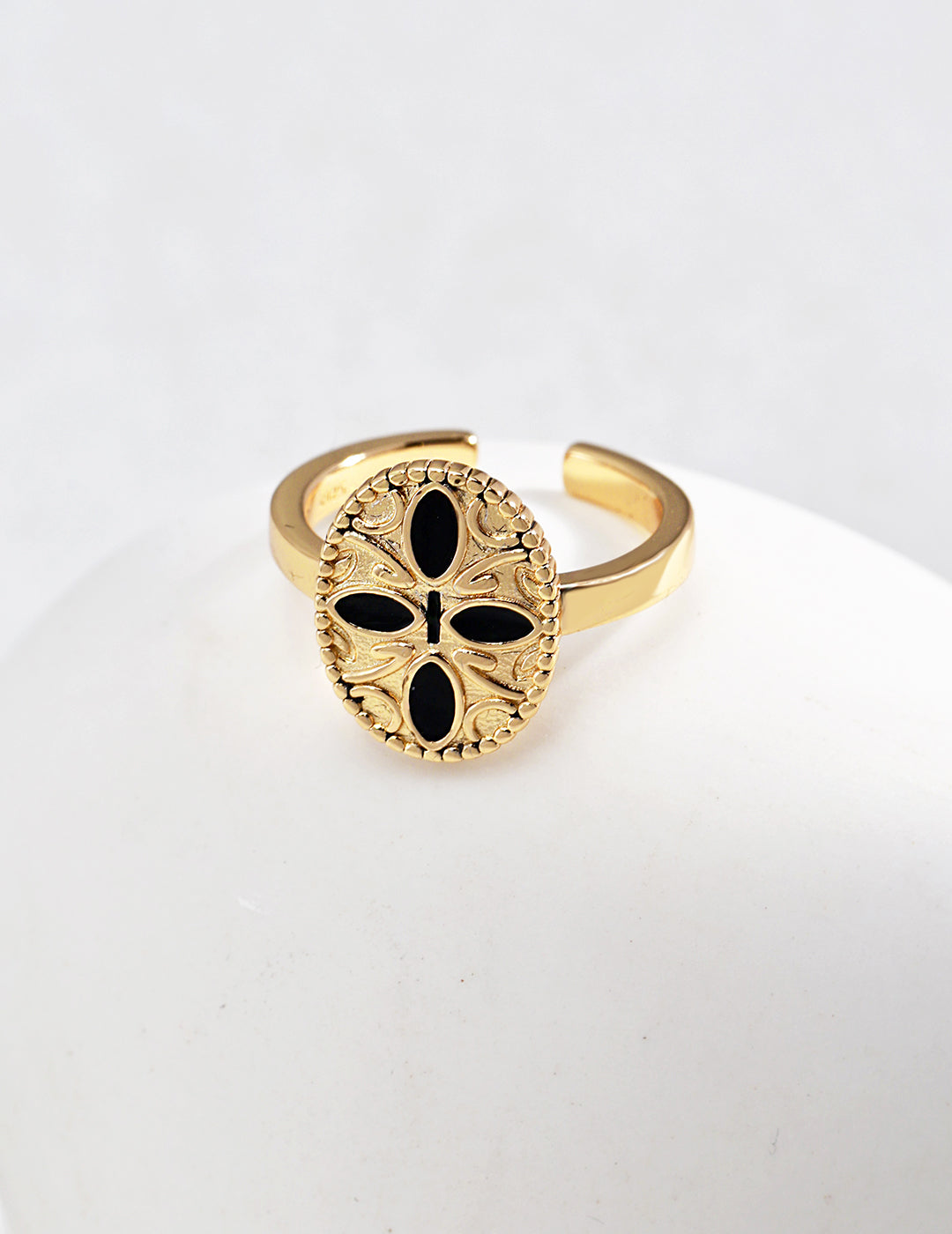 Black Drip Glaze Ring