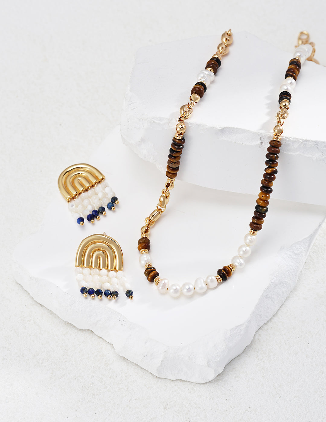 Lapis Shell Earring