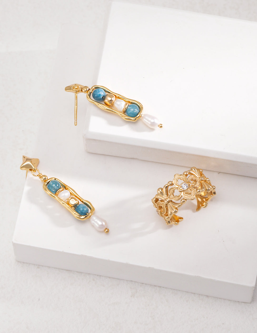 Amazonite Pearl Earrning