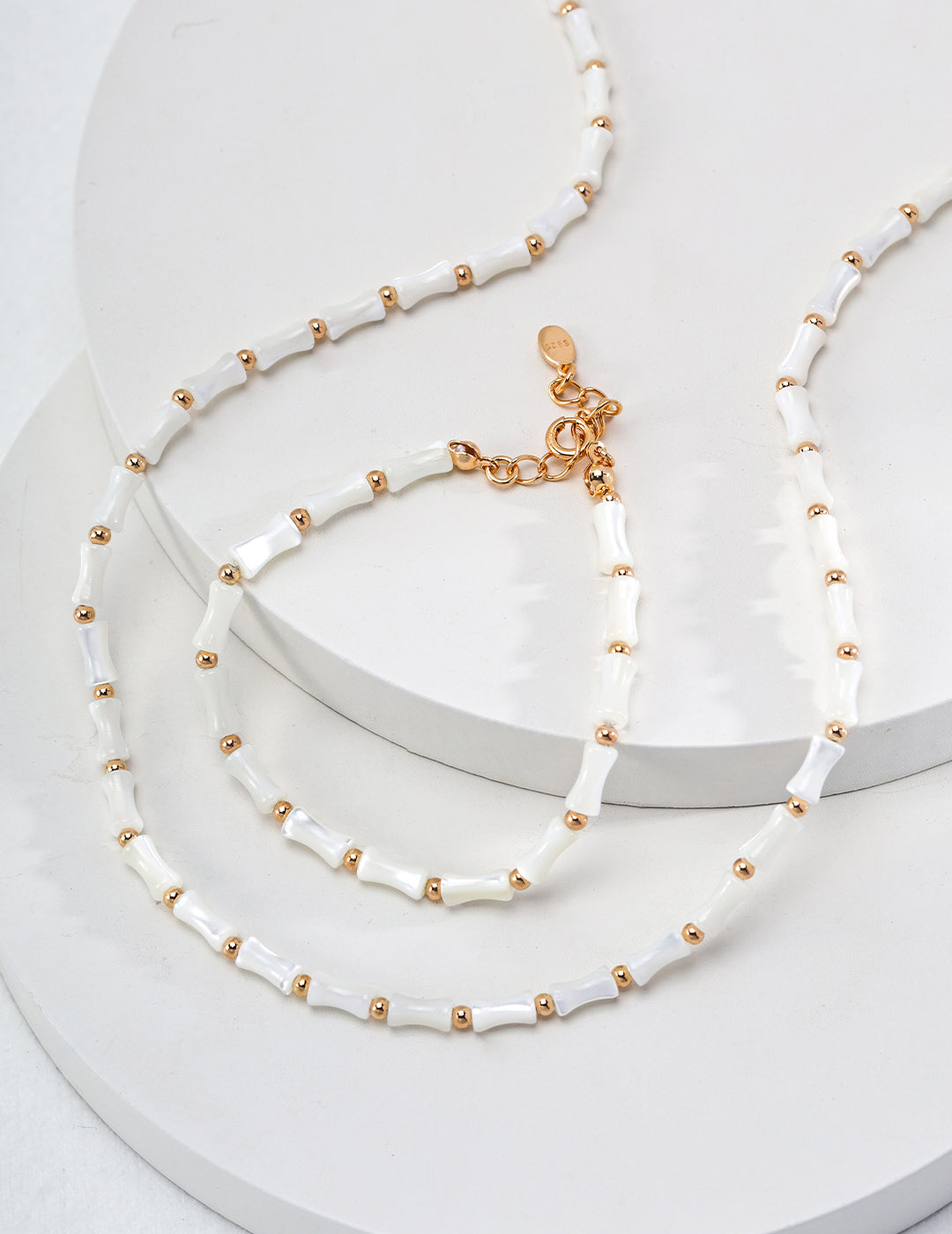 Bamboo Joint Necklace and Bracelet