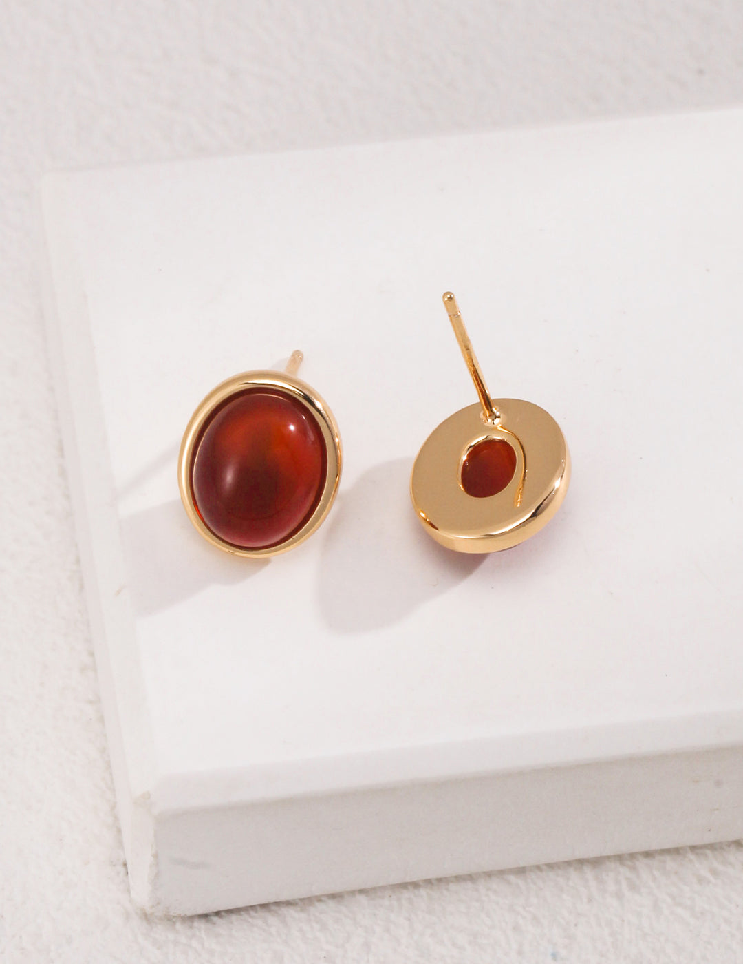 Red Oynx and Tiger Eye Stud