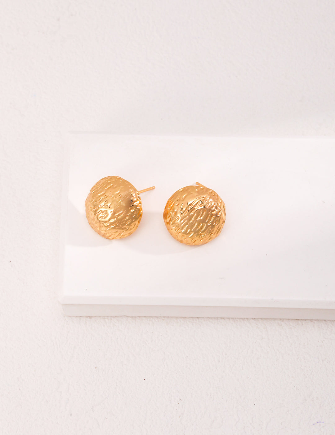 Hand-carved Textured Round Earrings
