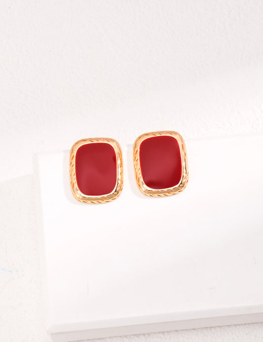 Red Glazed Earring