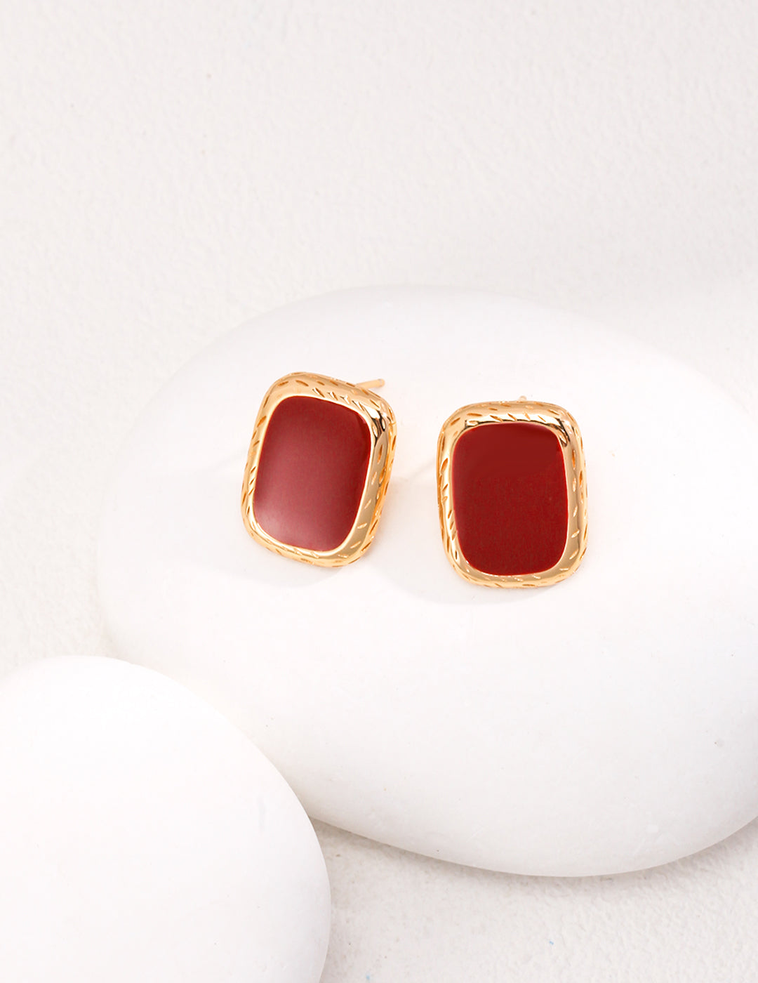 Red Glazed Earring