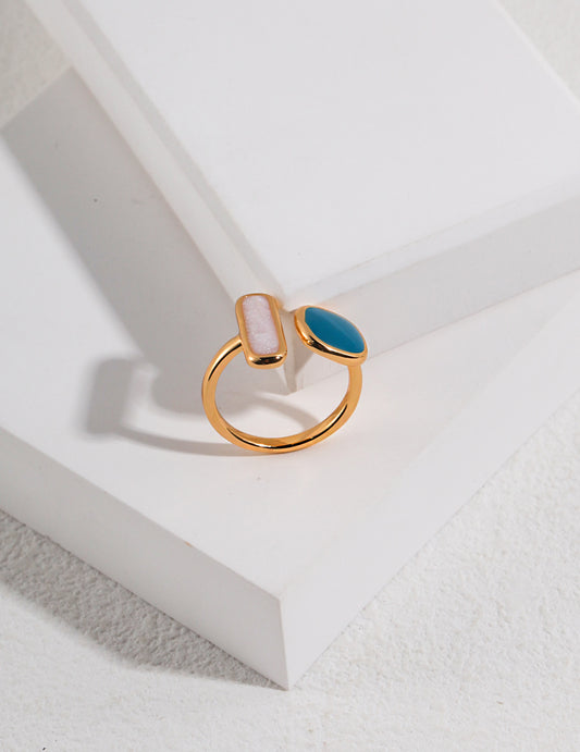 Glazed Silver Ring