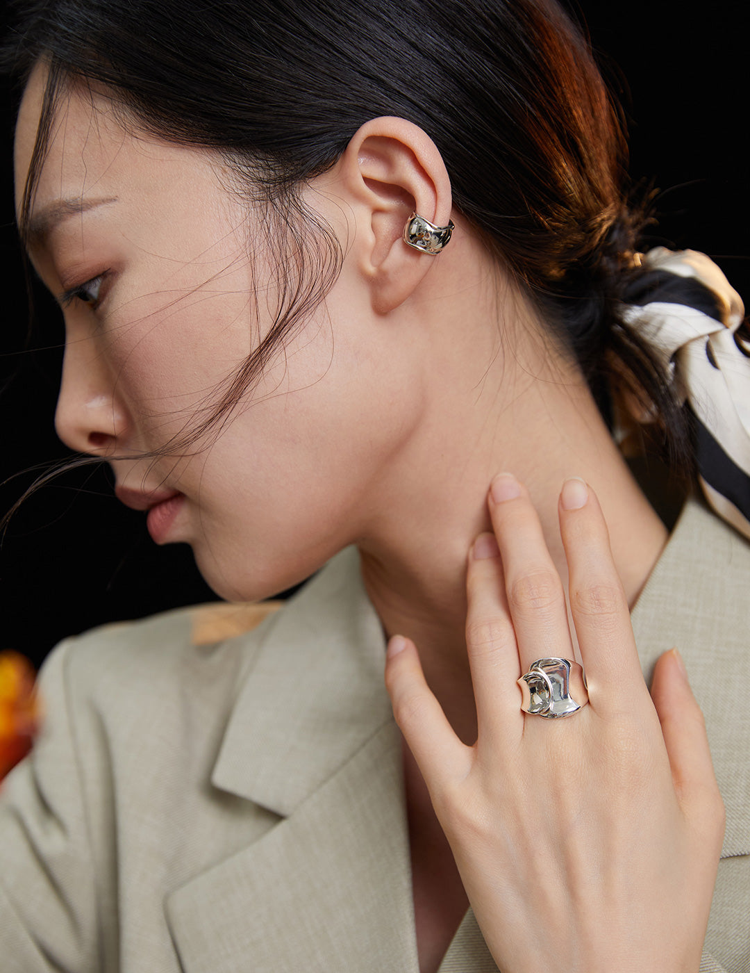 Silver Concave Ring