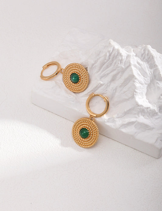 Green Chalcedony Earring