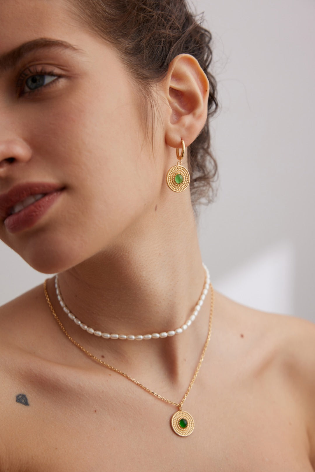 Green Chalcedony Earring
