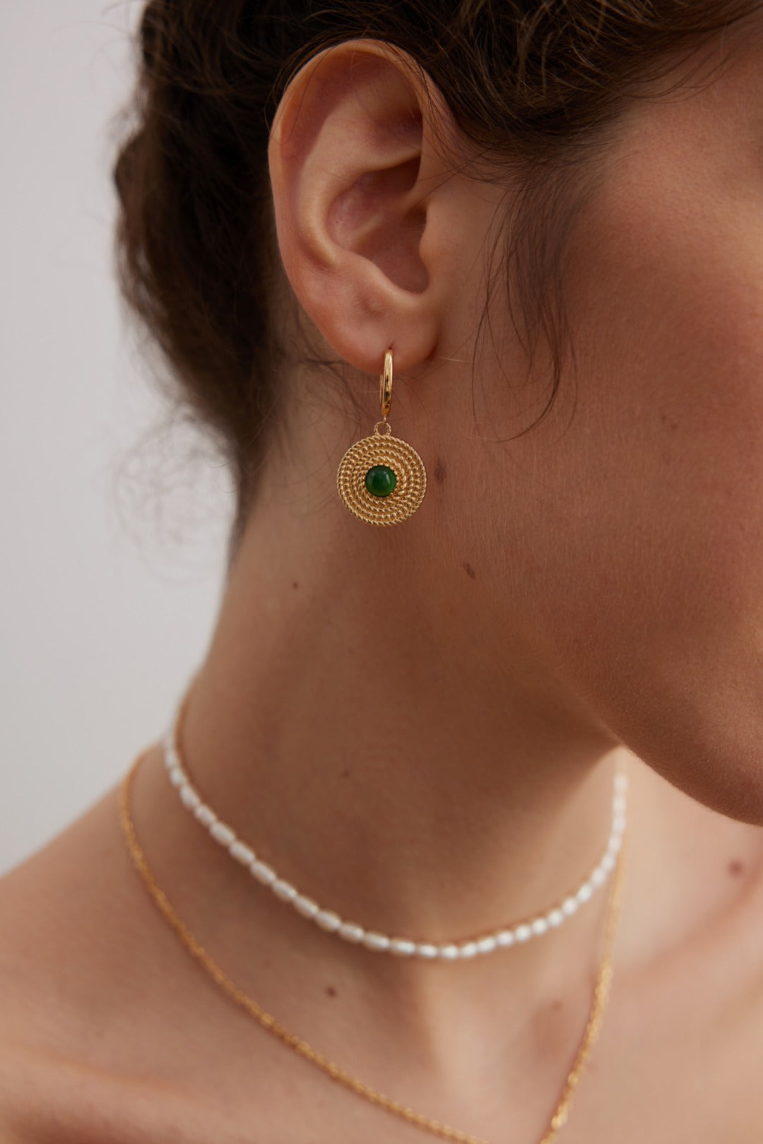 Green Chalcedony Earring