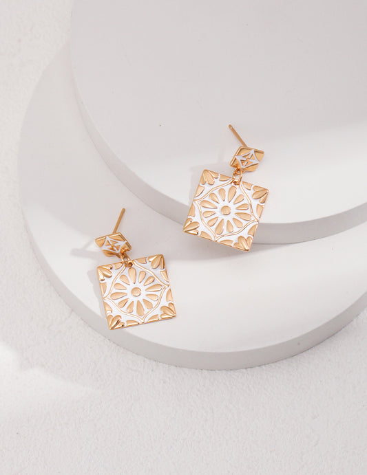 Silver Glazed Earring