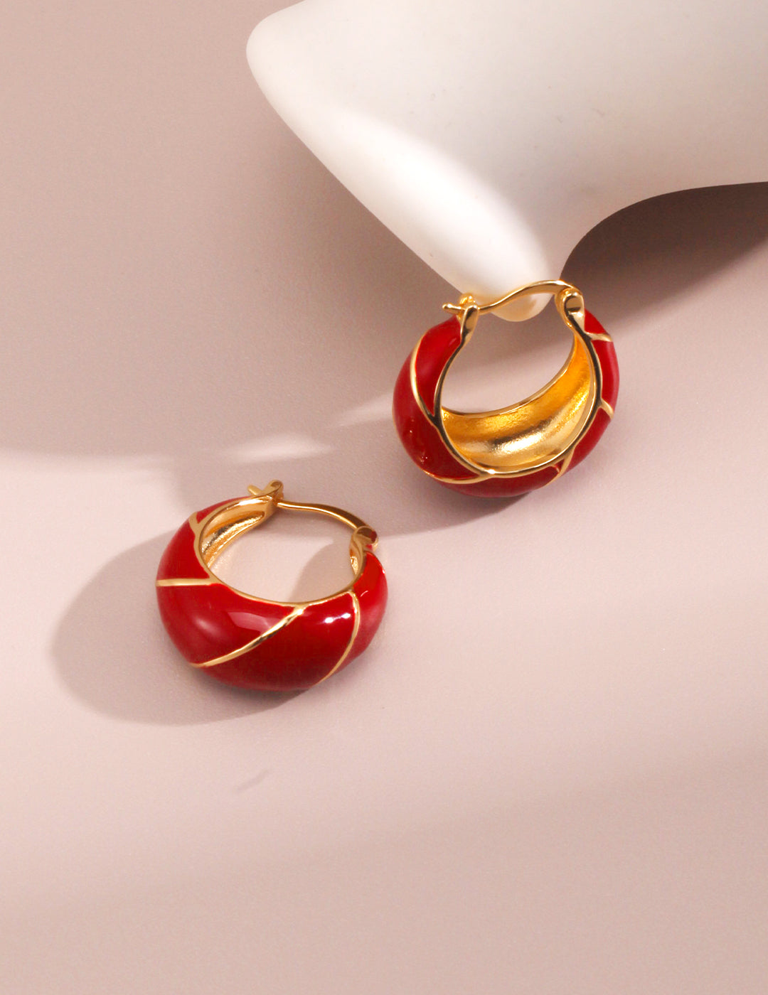 Red Glazed Earring