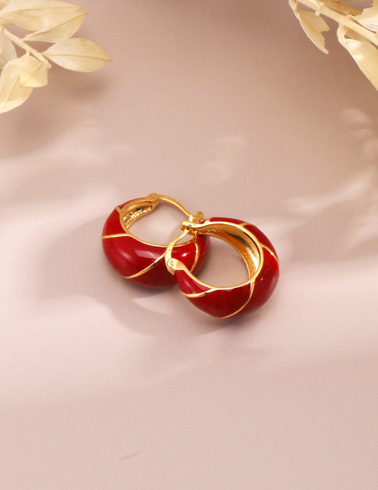 Red Glazed Earring