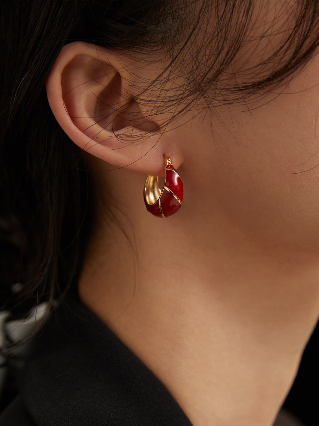 Red Glazed Earring