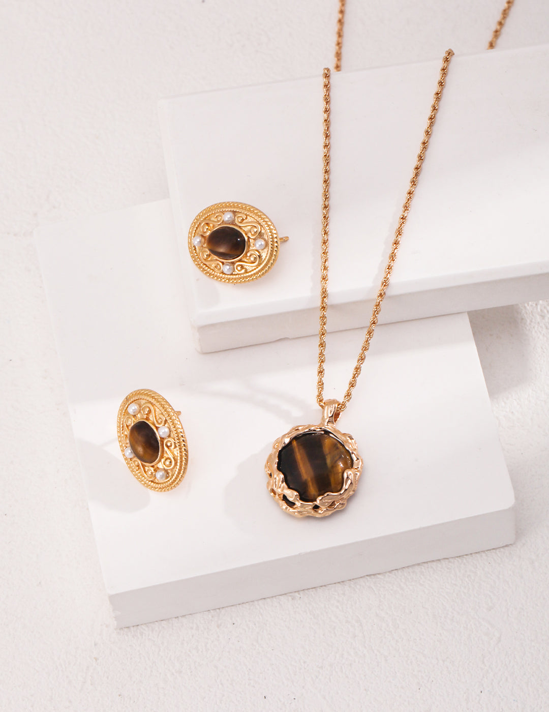 Tiger Eye Stone Earring
