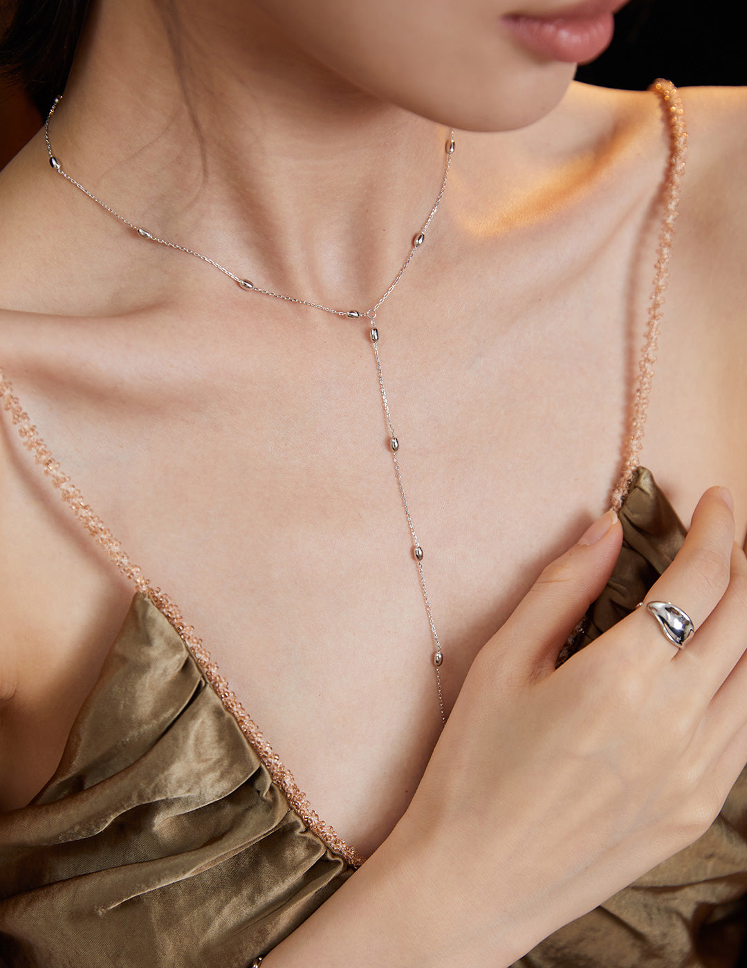 Silver Long Necklace