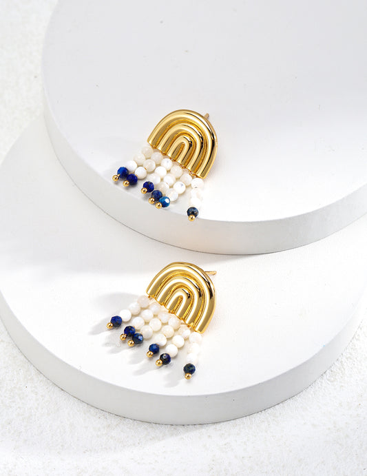 Lapis Shell Earring