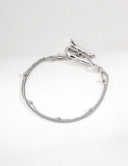 Twin Line Silver Bracelet